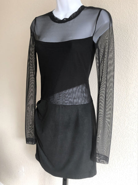 BCBGMaxazria NEW Size XS Black Mesh Mini Dress