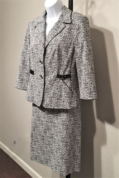 Etcetera Size 6 Black & White Pattern Skirt Suit - CLEARANCE