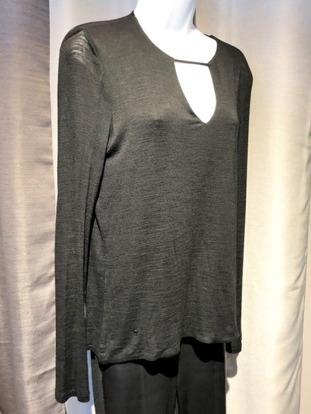 Halston Heritage MEDIUM Black Keyhole Top - CLEARANCE