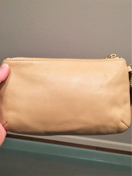 COACH Tan Leather Wristlet - CLEARANCE
