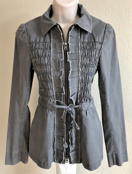 Nanette Lepore Size 6 Gray Denim Jacket