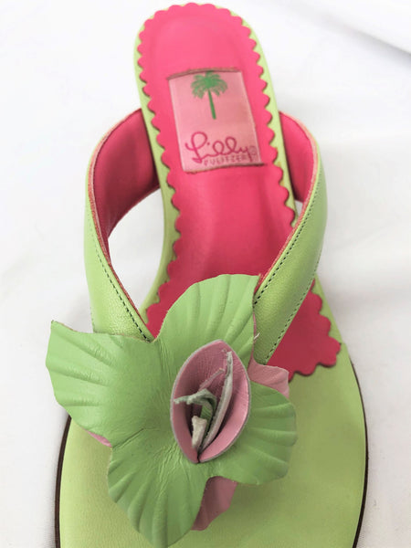 Lilly Pulitzer Size 8 Flyer Leather Thong Sandals