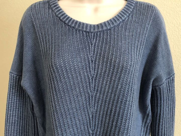 Rails Size Small Elsa Blue Ribbed Knit Sweater