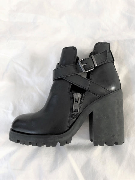 ASH Size 6.5 Pure Black Chunky Boots