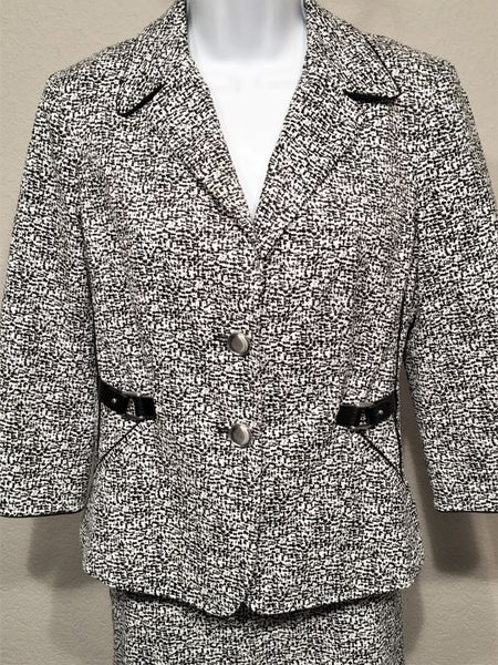 Etcetera Size 6 Black & White Pattern Skirt Suit - CLEARANCE