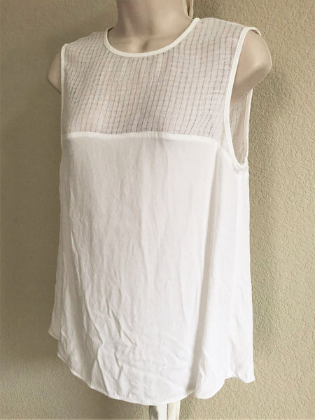 L'Agence Size 6 White Tank with Black Zipper