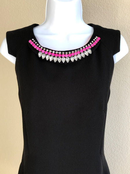 McGinn Anthropologie Size 6 Black Rhinestone Dress