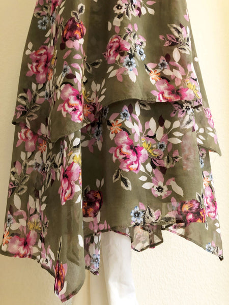 WHBM NEW Size 10 Green Floral Dress