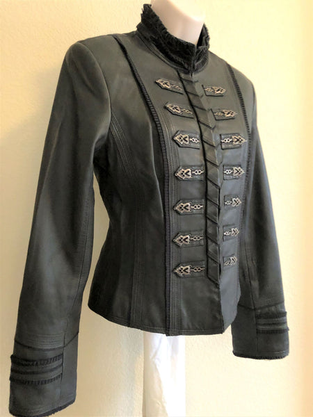 Danier Size XS Dark Gray Leather Jacket