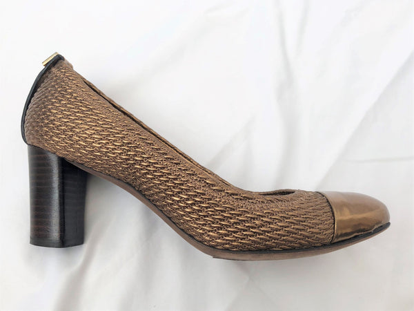 Tory Burch Size 6 Bronze Woven Pumps