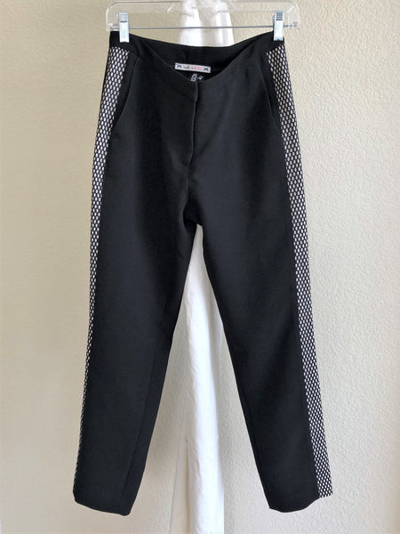 Yoana Baraschi NEW Size 4 Black Grid Striped Pants