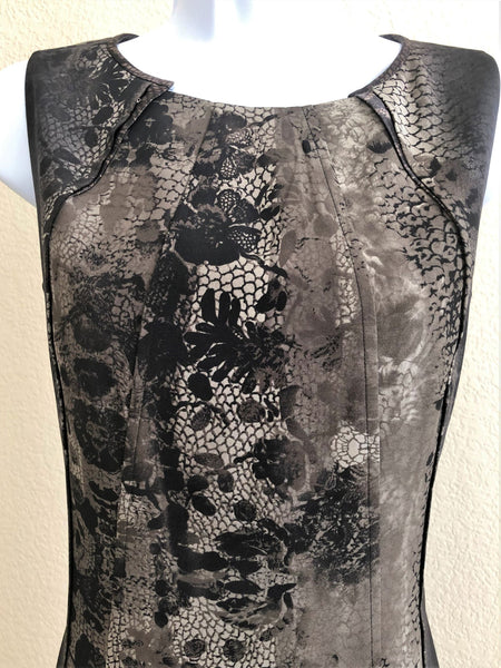 Tahari Size 2 Brown Floral Silk Dress - CLEARANCE