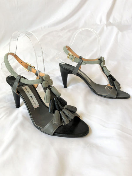 El Caballo Size 5.5 Blue Sandals