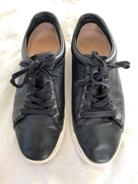 Rag & Bone Size 6 Kent Black Leather Sneakers