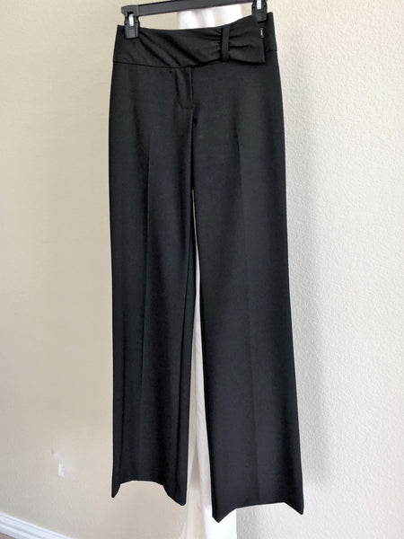 Trina Turk Size 0 Black Pants Bow Waist