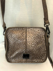 kooba - NEW - Brown Metallic Crackle Print Leather Cross Body