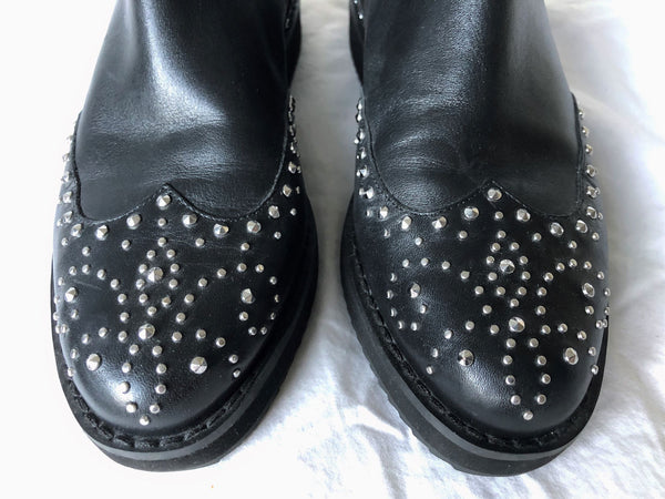 Michael Kors Size 7.5 Black Studded Ankle Booties