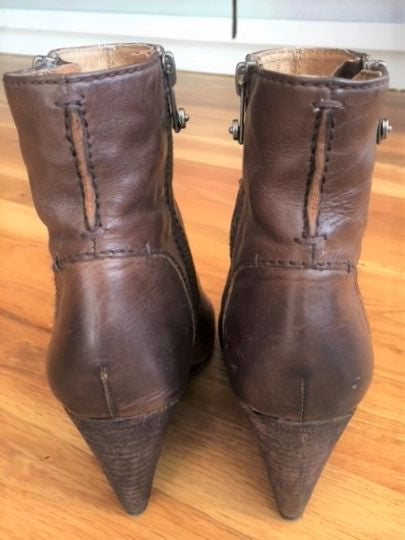 Frye Size 5.5 Regina Brown Leather Ankle Boots