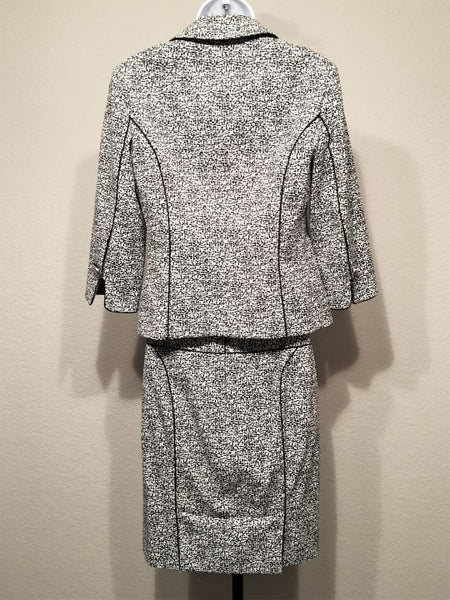 Etcetera Size 6 Black & White Pattern Skirt Suit