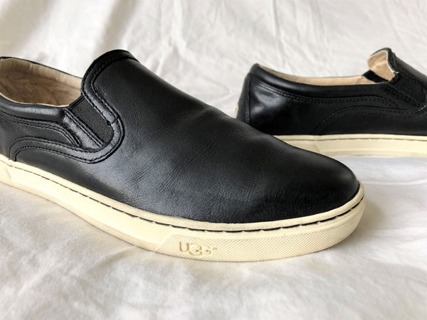 UGG Size 11 Kitlyn Black Leather Sneakers