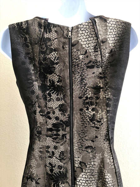 Tahari Size 2 Brown Floral Silk Dress - CLEARANCE