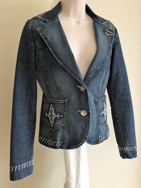 Level 99 Anthropologie SMALL Denim Blazer