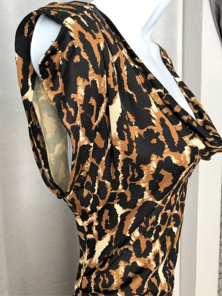 Diane von Furstenberg Size 8 Zeke Silk Leopard Dress