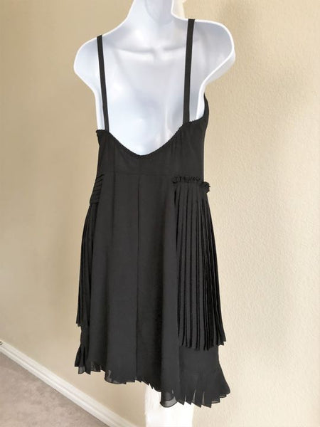 See by Chloe Size 4 Black Pleated Dress - $500 RETAIL