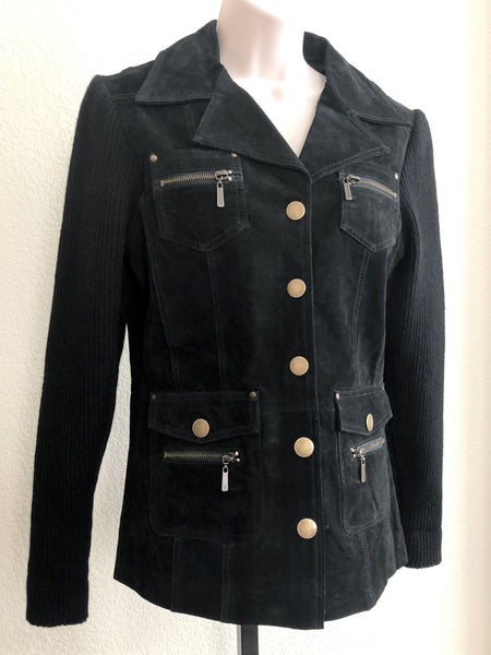 Lipsy Size Small Black Suede Jacket