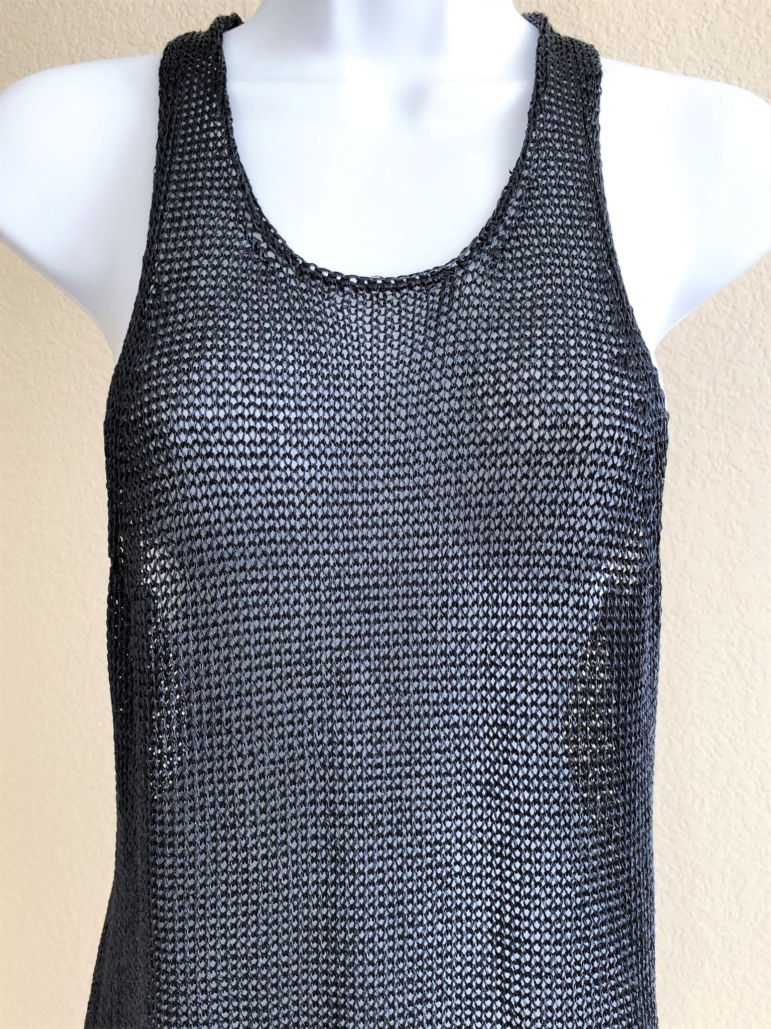 VINCE MEDIUM Navy Mesh Tank Top