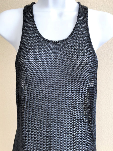 VINCE MEDIUM Navy Mesh Tank Top