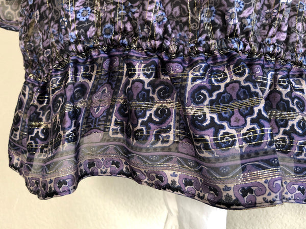 Joie Size Large Macarena Purple Floral Top