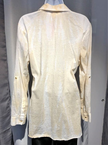 Michael Kors Size XL Cream Tie Dye Shirt