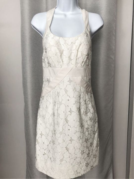 Phoebe Couture Size 6 White Lace Halter Dress