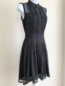 AllSaints Size 0 Myra Black Flare Dress