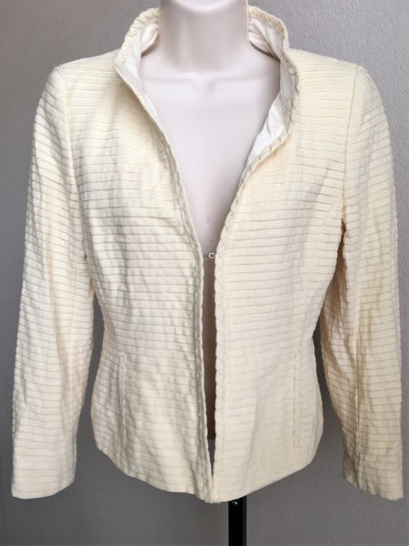 AKRIS Size 6 Vintage Cream Cashmere Linen Blazer