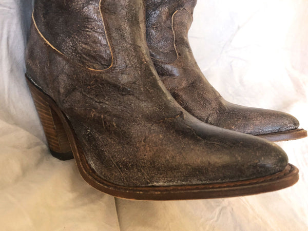 Frye Size 6 Tall Brown Studded Western Boots