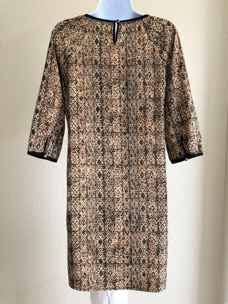 Maison Scotch Size Small Tan Tribal Dress