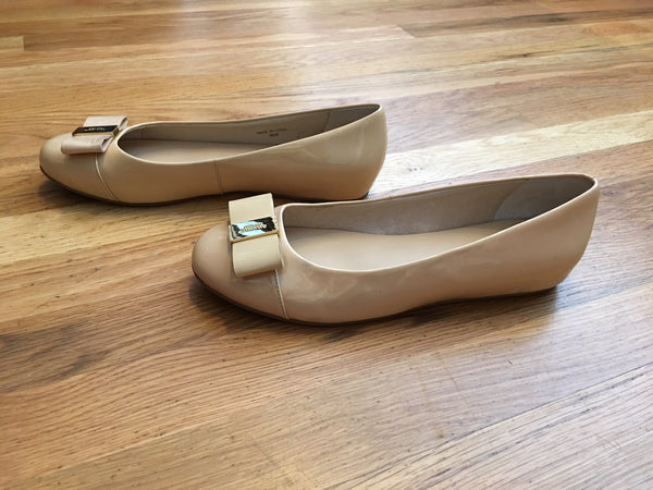 Kate Spade Size 9.5 Thyme Nude Patent Leather Flats - CLEARANCE