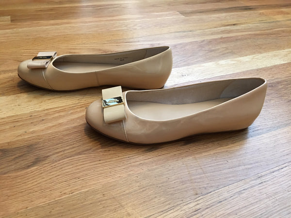 Kate Spade Size 9.5 Thyme Nude Patent Leather Flats