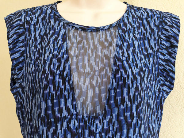 Rebecca Taylor Size 2 Charlie Blue Silk Top