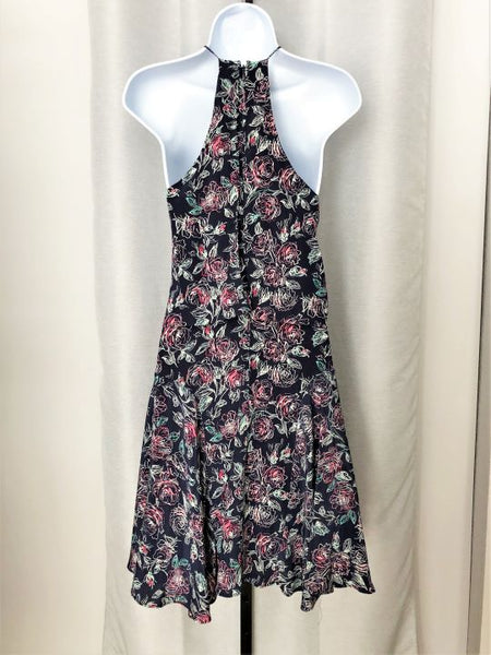 Joie Size LARGE Nanon Navy Floral Silk Dress