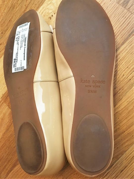 Kate Spade Size 9.5 Thyme Nude Patent Leather Flats - CLEARANCE