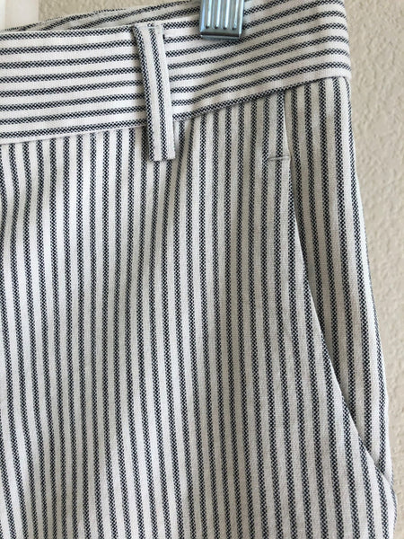 Theory Yanette Crop Pants Size 2 White Pinstripe