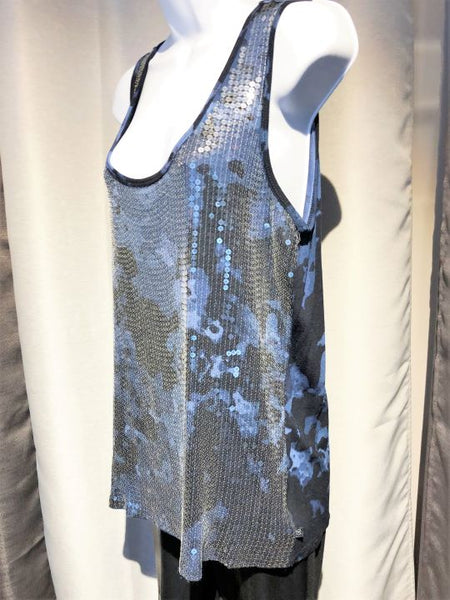 Michael Kors Size 1X Blue Sequin Tank