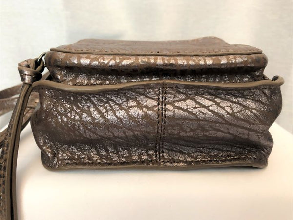 kooba - NEW - Brown Metallic Crackle Print Leather Cross Body