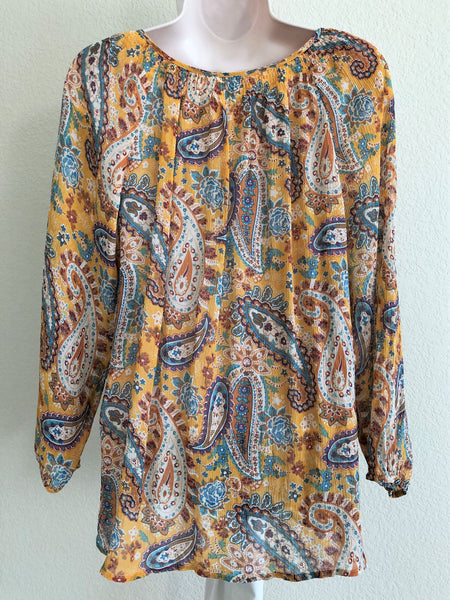 Sundance LARGE Giverny Paisley Silk Top - CLEARANCE