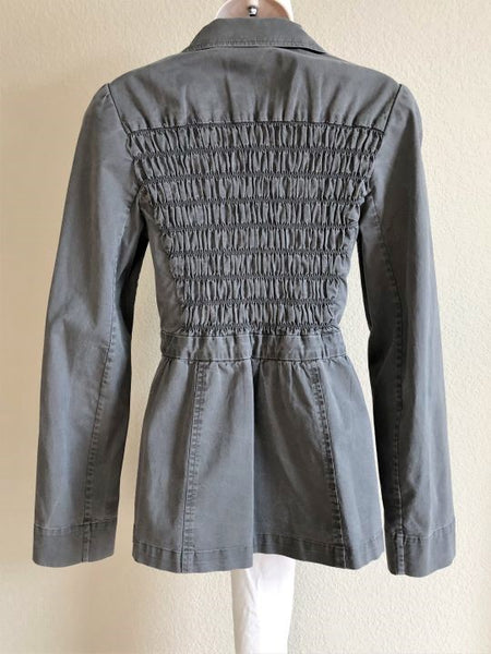 Nanette Lepore Size 6 Gray Denim Jacket