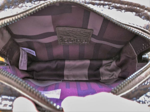 kooba - NEW - Brown Metallic Crackle Print Leather Cross Body