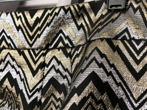 Trina Turk Size 8 Metallic Zig Zag Pencil Skirt